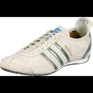 Adidas silver streak suede sneakers